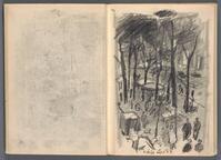 KT 1997 061
<br/>
Schetsboek 5 (1963/75) Luik, Auvergne, Vlissingen, Schoonhoven, St. Etienne, Vollenhoven, Nieuwpoort; 70 bladen met 25 schetsen
<br/>
<em>Kat, Otto Boudewijn de (1907 - 1995)</em>